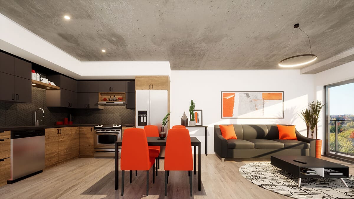 Groupe Custeau - Espace Centro - Vue logement 3.5